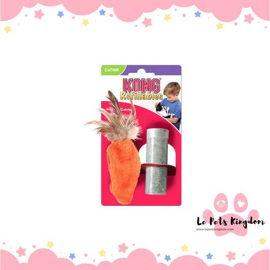 KONG Refillables Carrot With Feather Top With Catnip Cat Toy