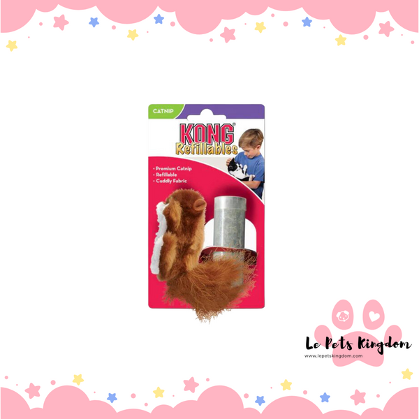 KONG Refillables Catnip Squirrel Plush Cat Toy