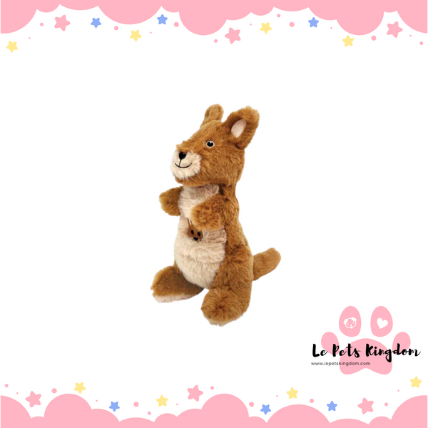 KONG Shakers Passports Kangaroo Plush Dog Toy
