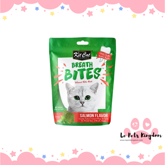 [BUNDLE OF 5] Kit Cat Breath Bites Salmon Flavour Dental Cat Treats 60g