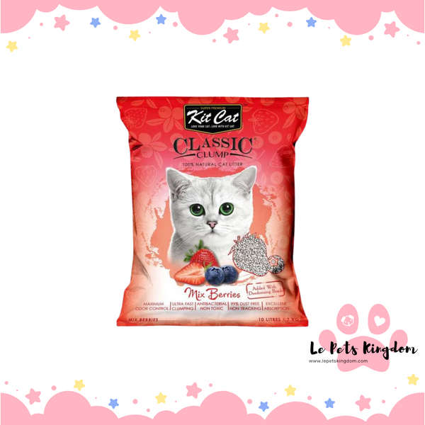 Kit Cat Classic Clump Mix Berry Clay Cat Litter 10L