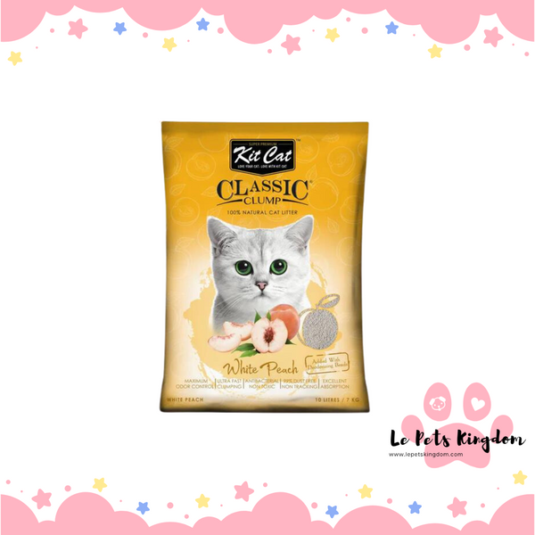Kit Cat Classic Clump White Peach Clay Cat Litter 10L