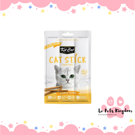 [BUNDLE OF 4] Kit Cat Cat Stick Atlantic Salmon Grain-Free Cat Treats 3pc