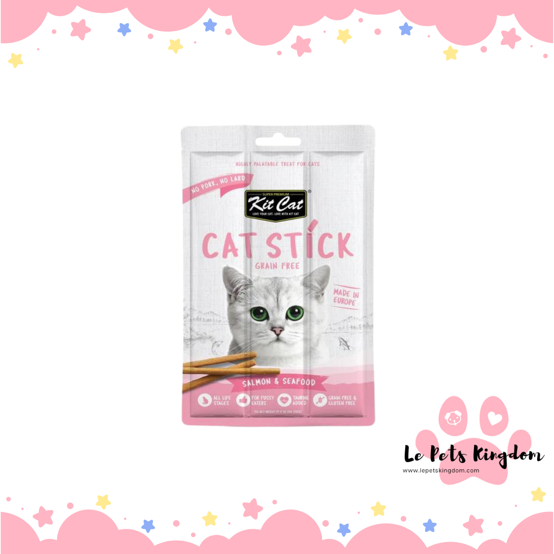 Kit Cat Cat Stick Salmon & Seafood Grain-Free Cat Treats 3pc