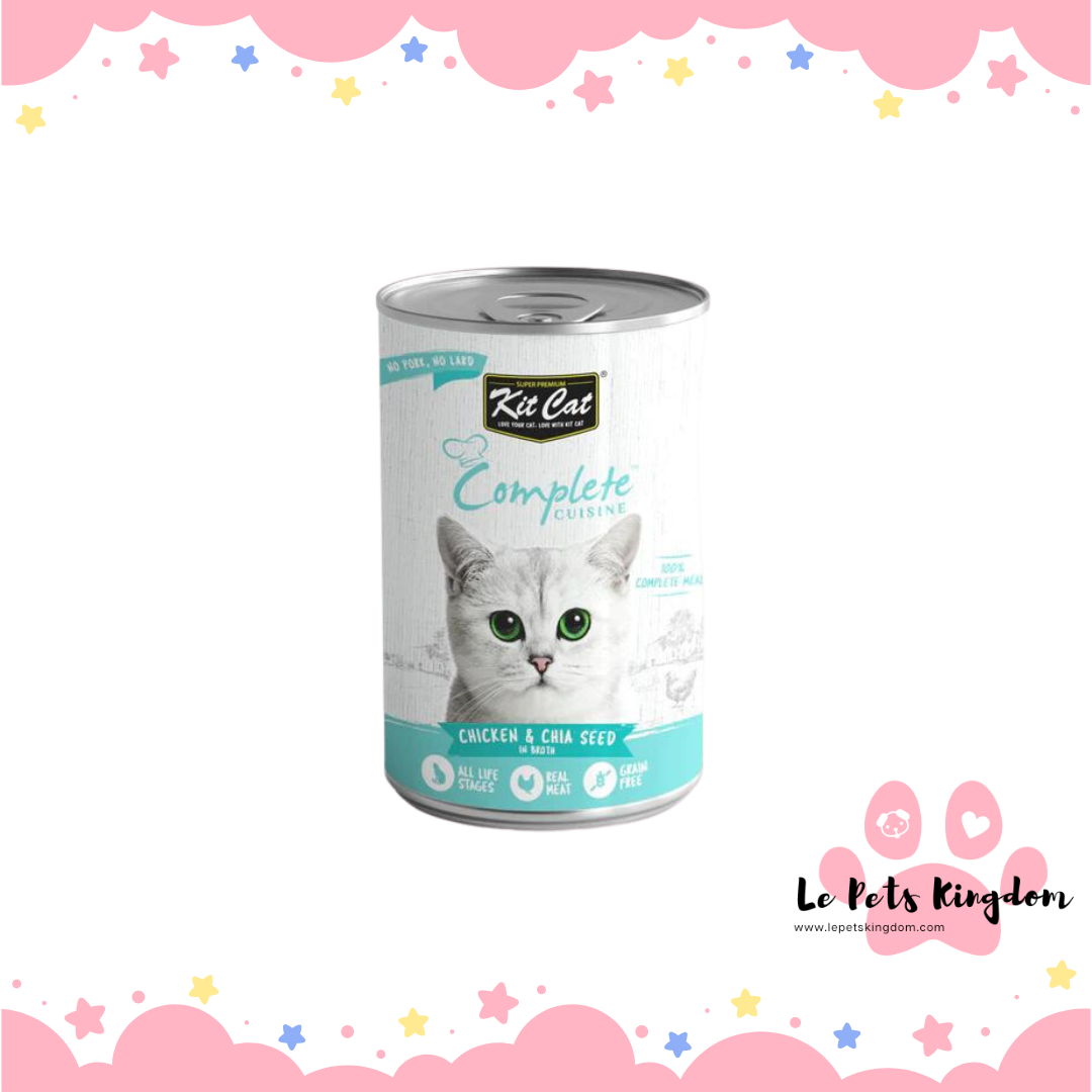 Kit Cat Complete Cuisine Chicken & Chia Seed in Broth Grain-Free Canned Cat Food 150g