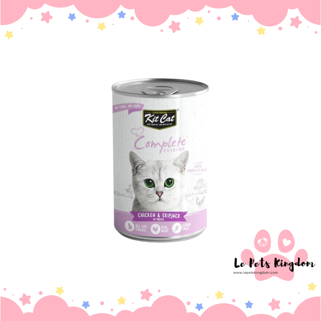 Kit Cat Complete Cuisine Chicken & Skipjack in Broth Grain-Free Canned Cat Food 150g
