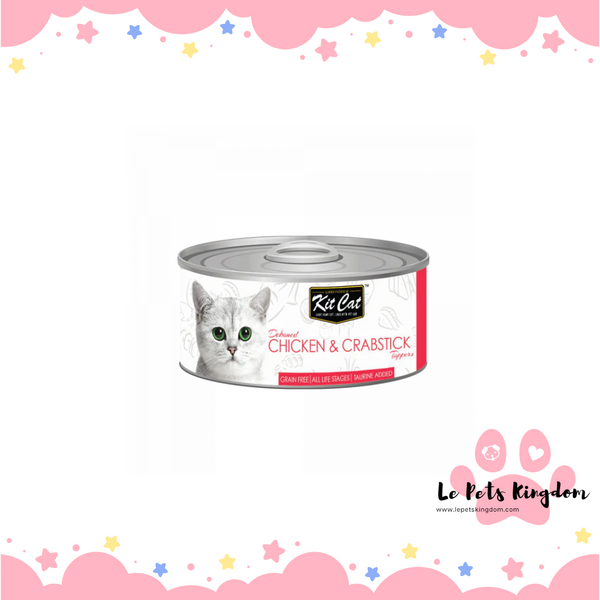 Kit Cat Grain-Free Deboned Chicken & Crabstick Aspic Topper Canned Cat Food 80g