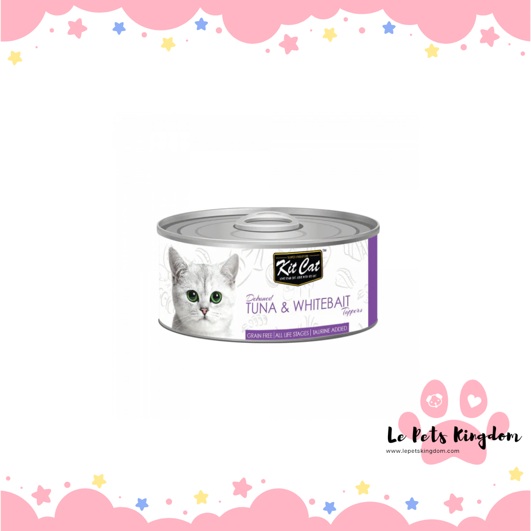 Kit Cat Deboned Tuna & Whitebait Aspic Topper Canned Cat Food 80g