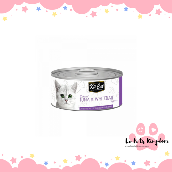 Kit Cat Deboned Tuna & Whitebait Aspic Topper Canned Cat Food 80g
