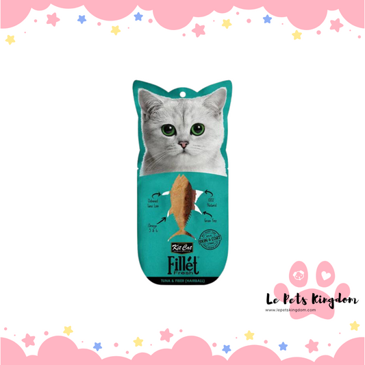 [BUNDLE OF 6] Kit Cat Fillet Fresh Tuna & Fiber (Hairball) Cat Treat 30g