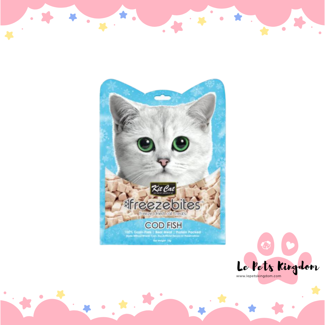 [BUNDLE OF 4] Kit Cat Freeze Bites Cod Fish Grain Free Cat Treats 15g