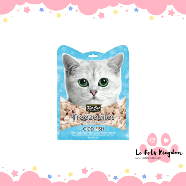 [BUNDLE OF 4] Kit Cat Freeze Bites Cod Fish Grain Free Cat Treats 15g