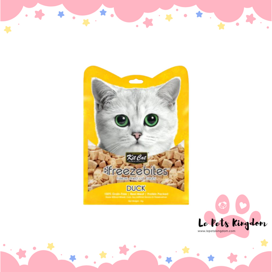 [BUNDLE OF 4] Kit Cat Freeze Bites Duck Grain Free Cat Treats 15g