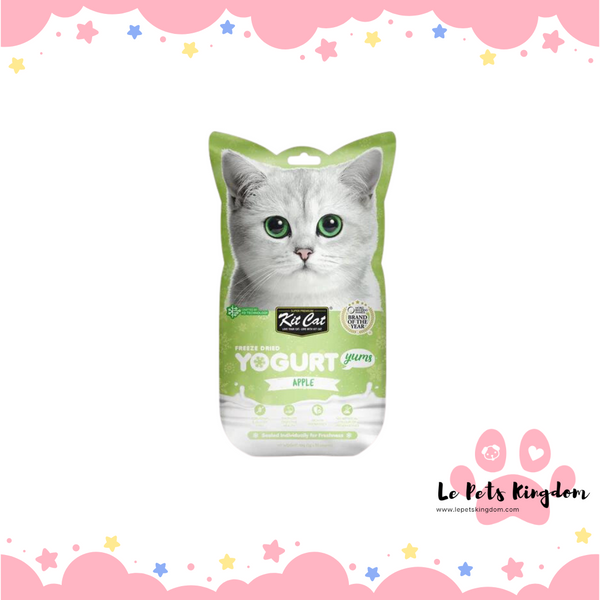 [BUNDLE OF 4] Kit Cat Yogurt Yums Apple Grain-Free Freeze-Dried Cat Treats 10pc