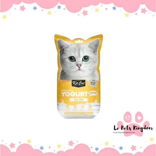 [BUNDLE OF 4] Kit Cat Yogurt Yums Egg Yolk Grain-Free Freeze-Dried Cat Treats 10pc