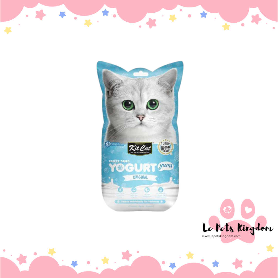 [BUNDLE OF 4] Kit Cat Yogurt Yums Original Grain-Free Freeze-Dried Cat Treats 10pc