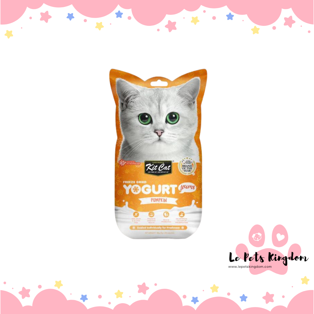Kit Cat Yogurt Yums Pumpkin Grain-Free Freeze-Dried Cat Treats 10pc