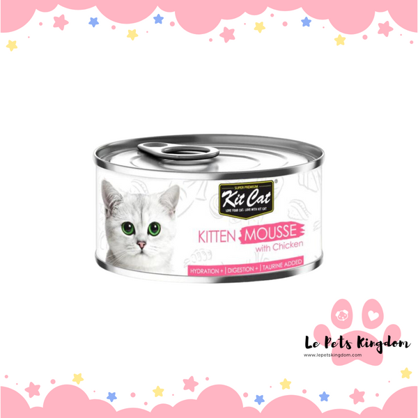 Kit Cat Kitten Mousse With Chicken Toppers Canned Cat Food 80g