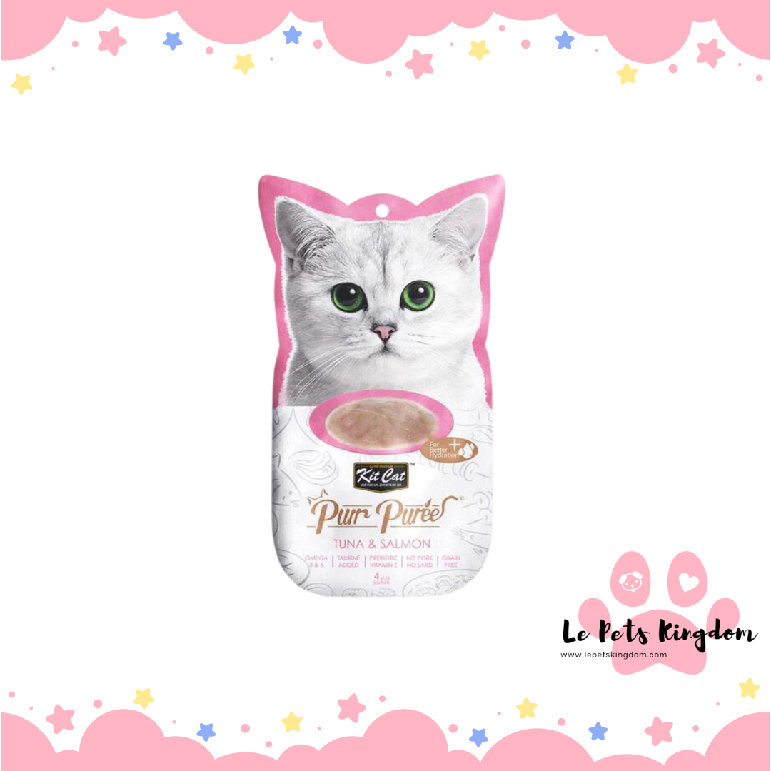 [BUNDLE OF 4] Kit Cat Purr Puree Tuna & Salmon Cat Treats 4x15g