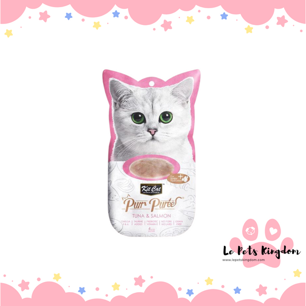 [BUNDLE OF 4] Kit Cat Purr Puree Tuna & Salmon Cat Treats 4x15g