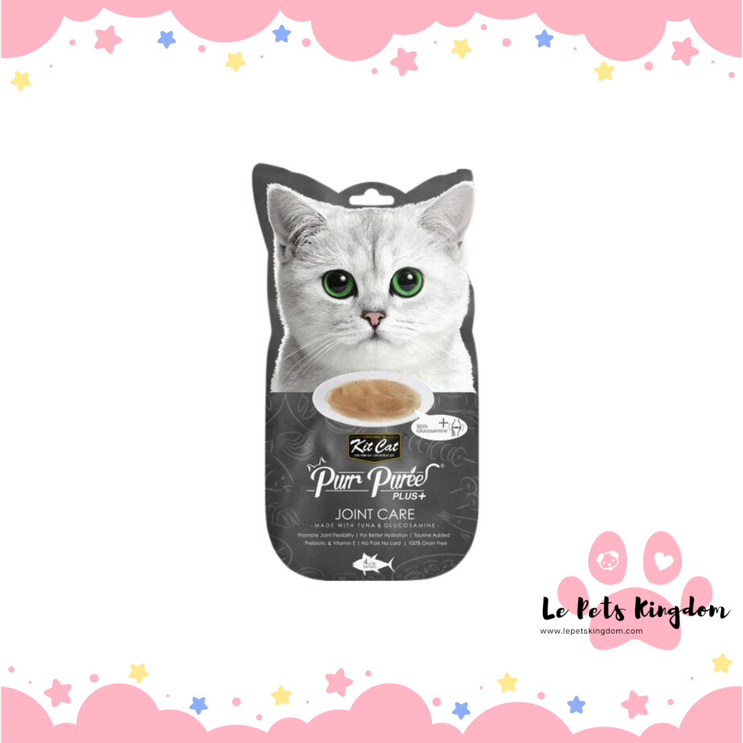 [BUNDLE OF 4] Kit Cat Purr Puree Plus+ Tuna Joint Care Cat Treats 4x15g