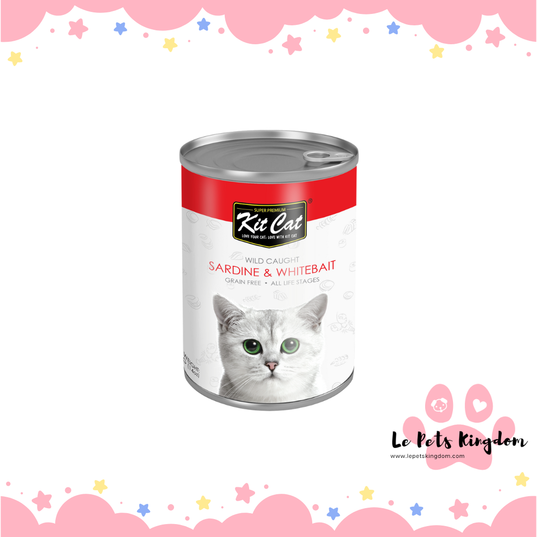 Kit Cat Pacific Sardine With Fresh Whitebait Grain-Free Canned Cat Food 400g