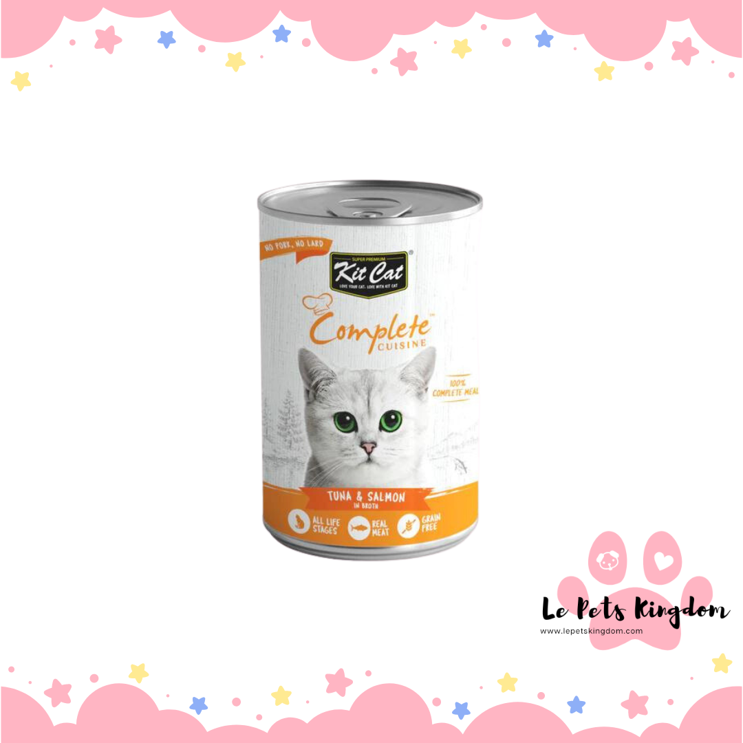 Kit Cat Complete Cuisine Tuna & Salmon in Broth Grain-Free Canned Cat Food 150g