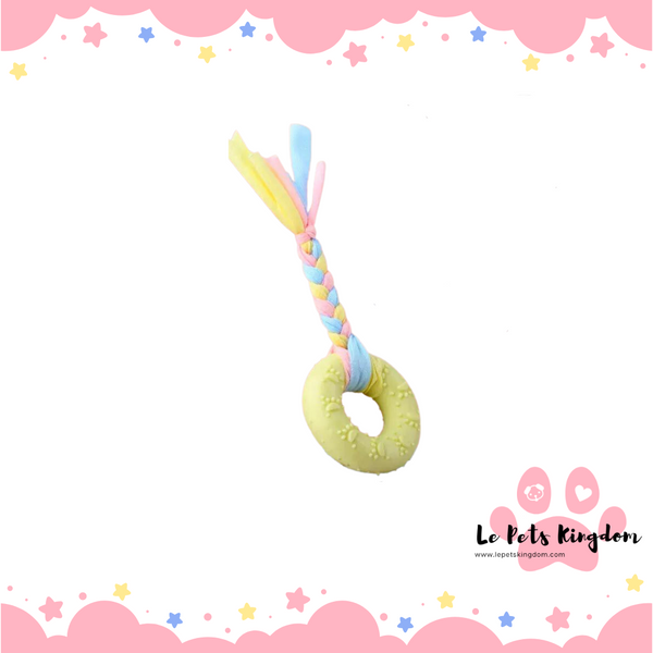 Pastel Braided Circle Teething Toy - Yellow
