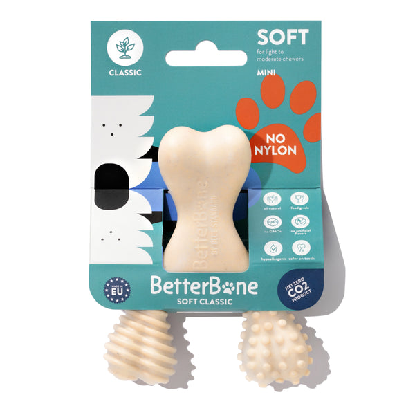 BetterBone 100% Natural - Nylon FREE Dog Chew Toy (Soft)