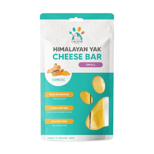 Sing-A-Paw Himalayan Yak Cheese Bar Dog Chew (Turmeric) - Small