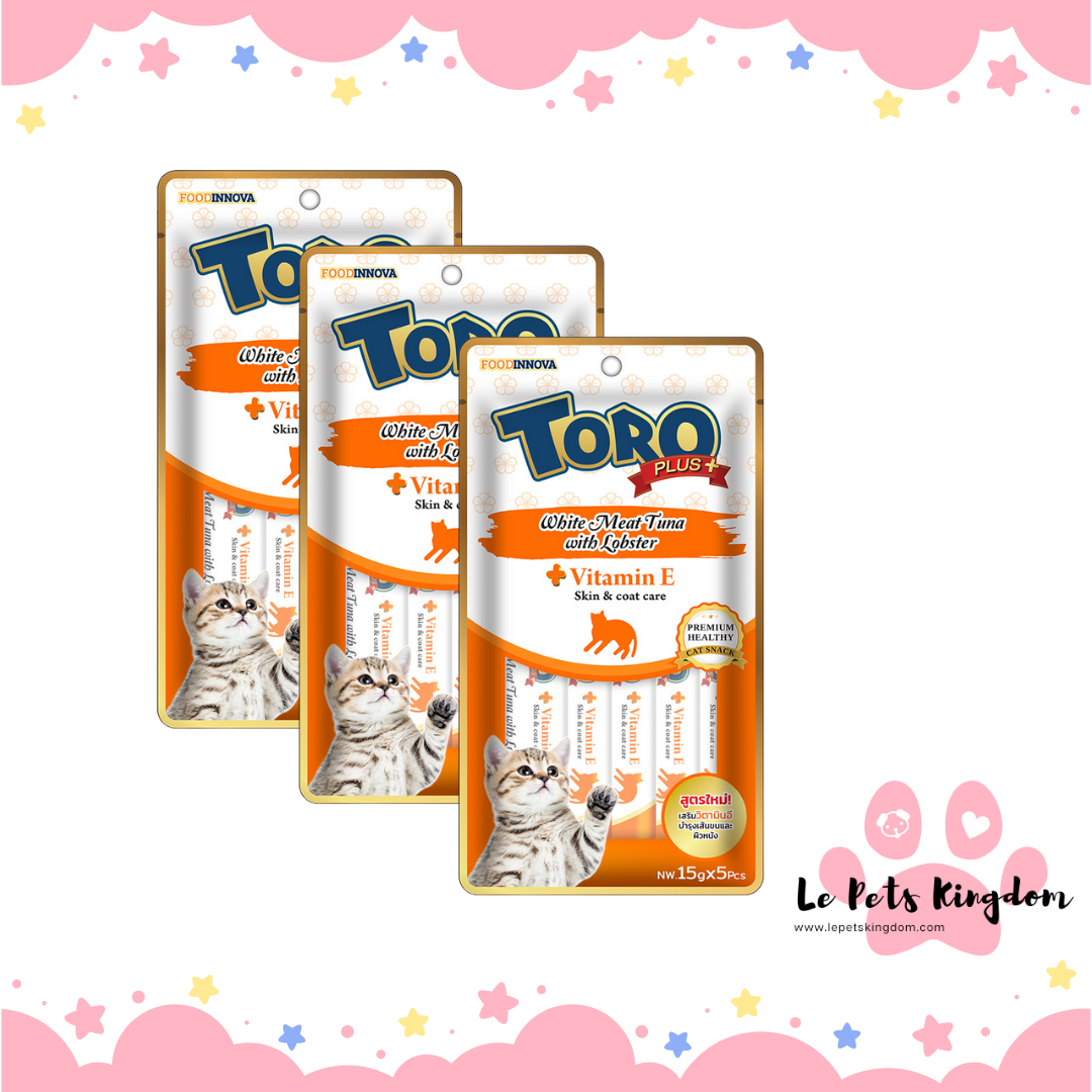 [BUNDLE OF 3] Toro Toro Plus White Meat Tuna With Lobster & Vitamin E Liquid Cat Treats 75g