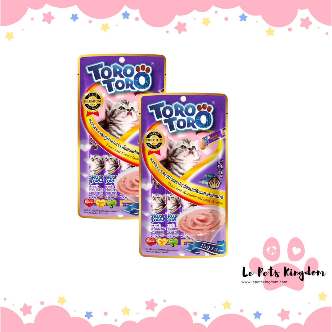 [BUNDLE OF 2] Toro Toro Tuna And Katsuobushi With Scallop Liquid Cat Treats 75g