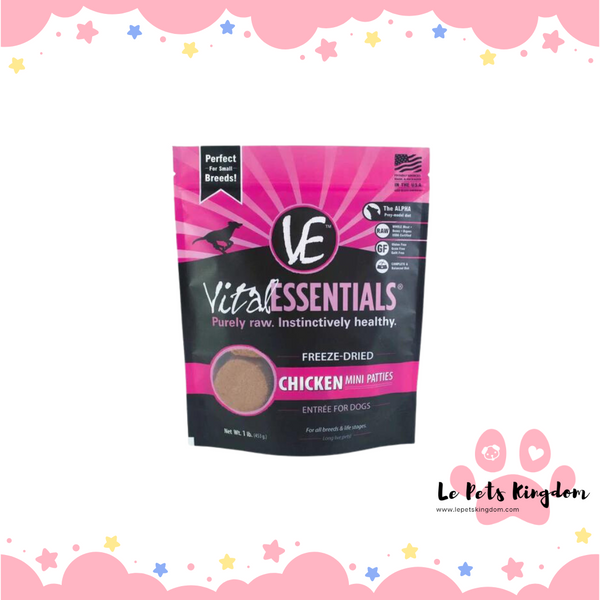 Vital Essentials Freeze Dried Chicken Mini Patties 1lb