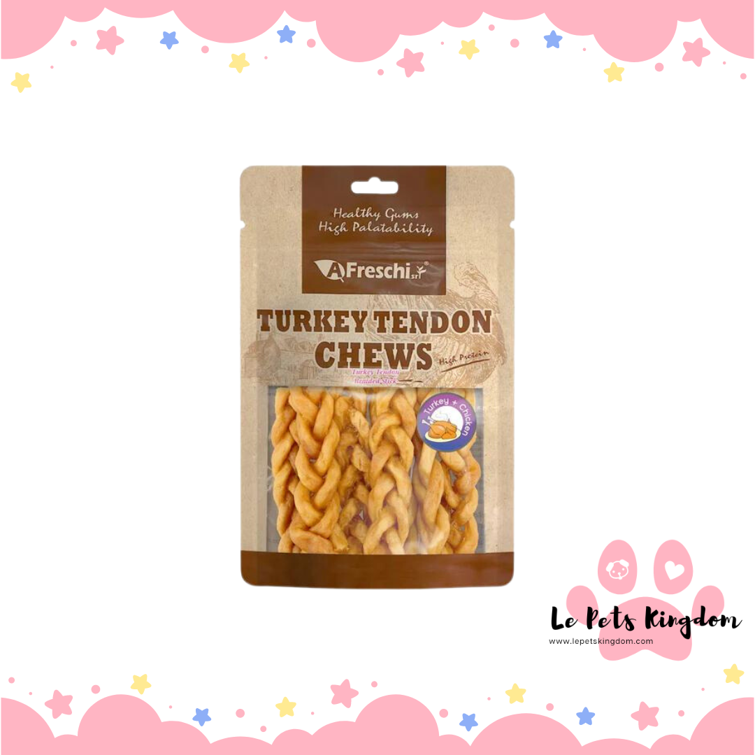 AFreschi Turkey Tendon Braided Stick Dog Chews 6pc
