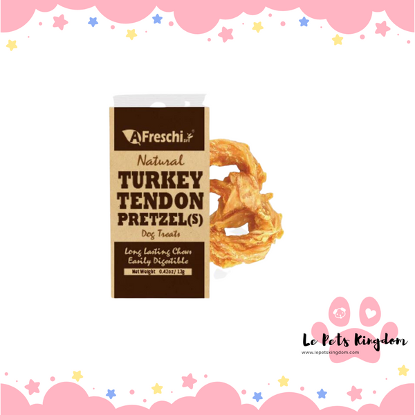 AFreschi Natural Turkey Tendon Pretzel Grain-Free Dog Chew (Small) 15g