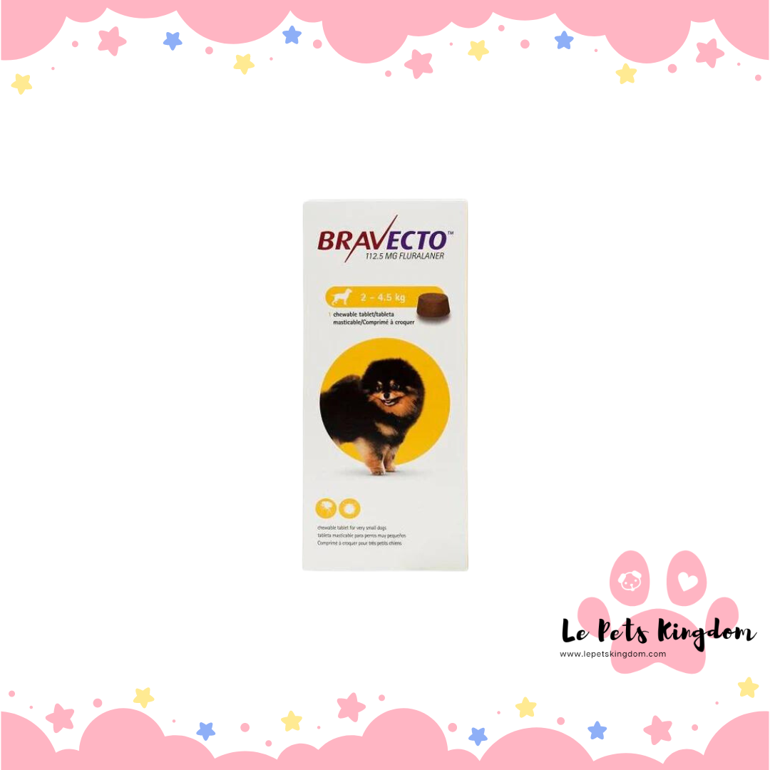 Bravecto Tablet Very Small Size Dog (112.5mg) 2kg To 4.5kg