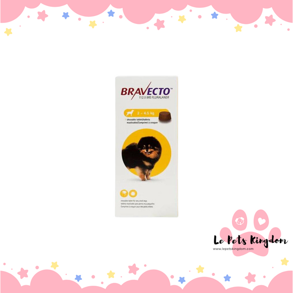 Bravecto Tablet Very Small Size Dog (112.5mg) 2kg To 4.5kg