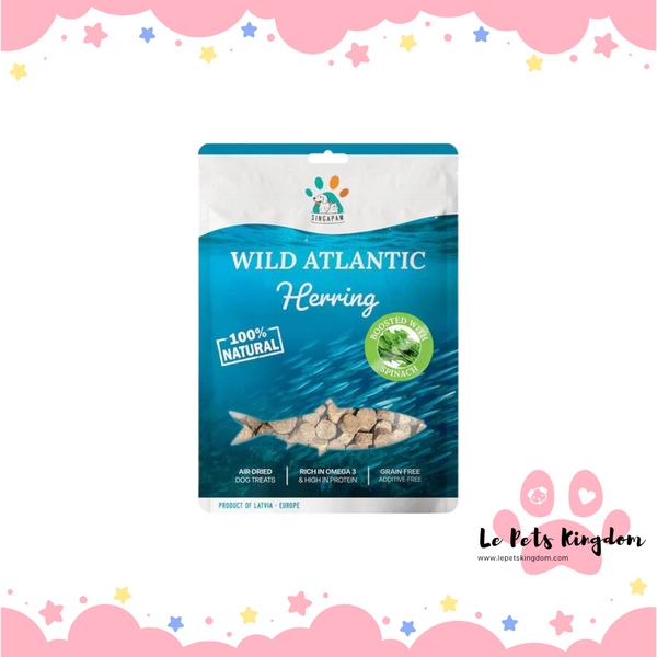 Sing-A-Paw Wild Atlantic Herring With Spinach Grain-Free Air-Dried Dog Treats 80g