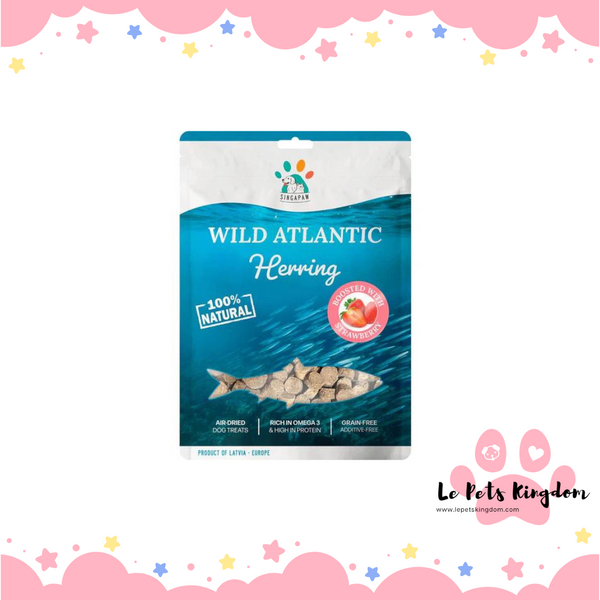 Sing-A-Paw Wild Atlantic Herring With Strawberry Grain-Free Air-Dried Dog Treats 80g