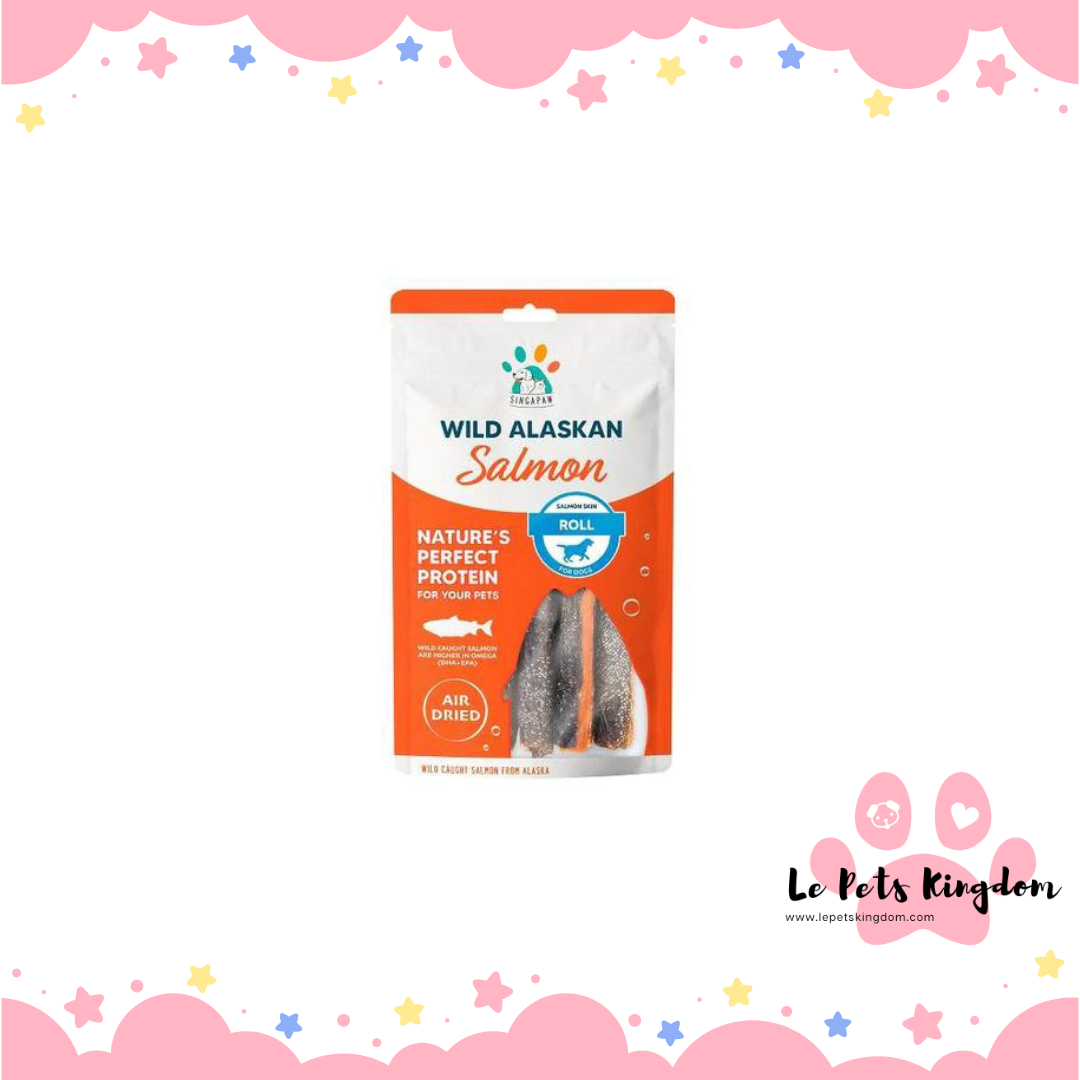Singapaw Dog Wild Alaskan Salmon Skin Roll 90g