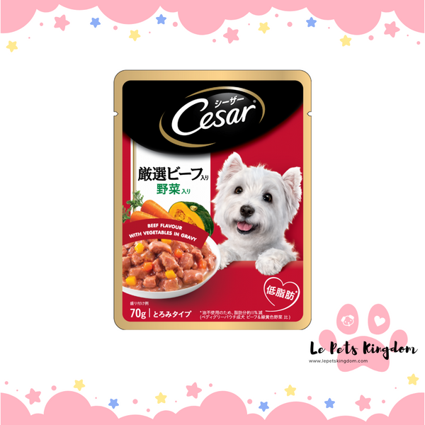 Cesar Pouch Beef Favour with Vegetables in Gravy 70g