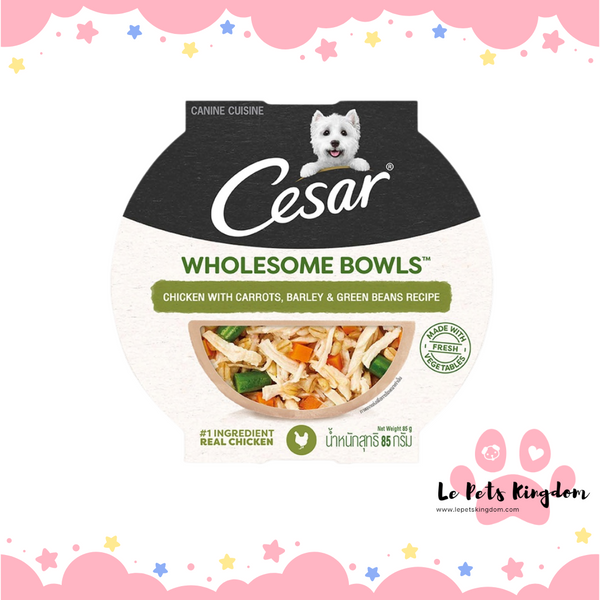 CESAR WHOLESOME BOWLS™ Adult Wet Dog Food Chicken, Carrots, Barley & Green Beans 85g