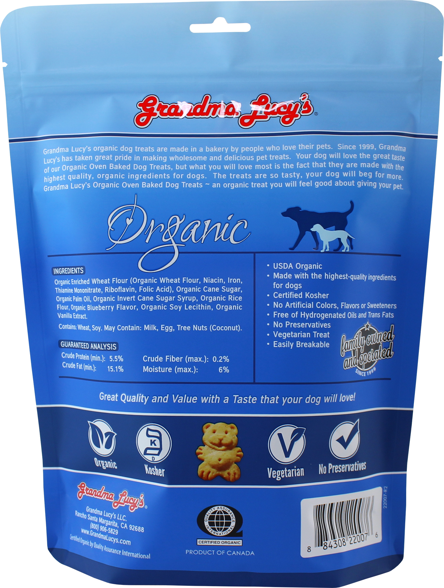 Grandma Lucy's Organic Baked Treats - Blueberry Recipe 14oz