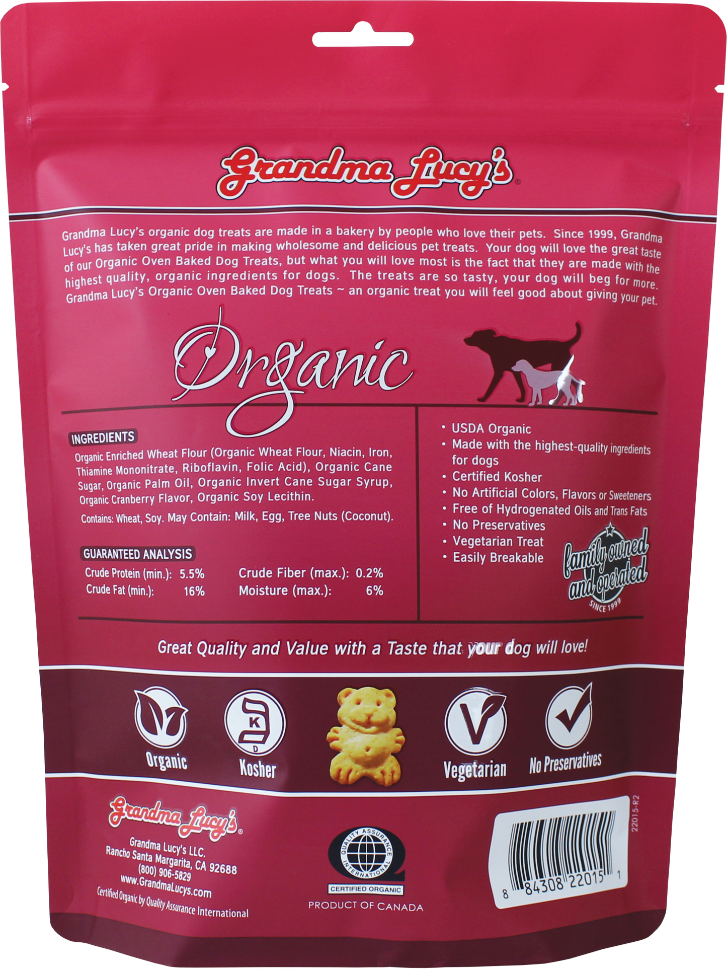 Grandma Lucy's Organic Baked Treats - Cranberry Recipe 14oz