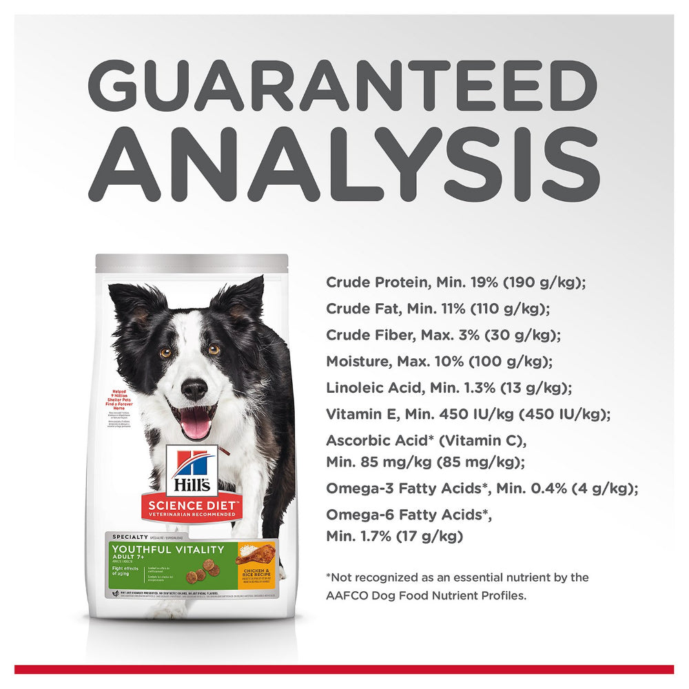 Hills Science Diet Youthful Vitality Adult 7+ Dry Dog Food