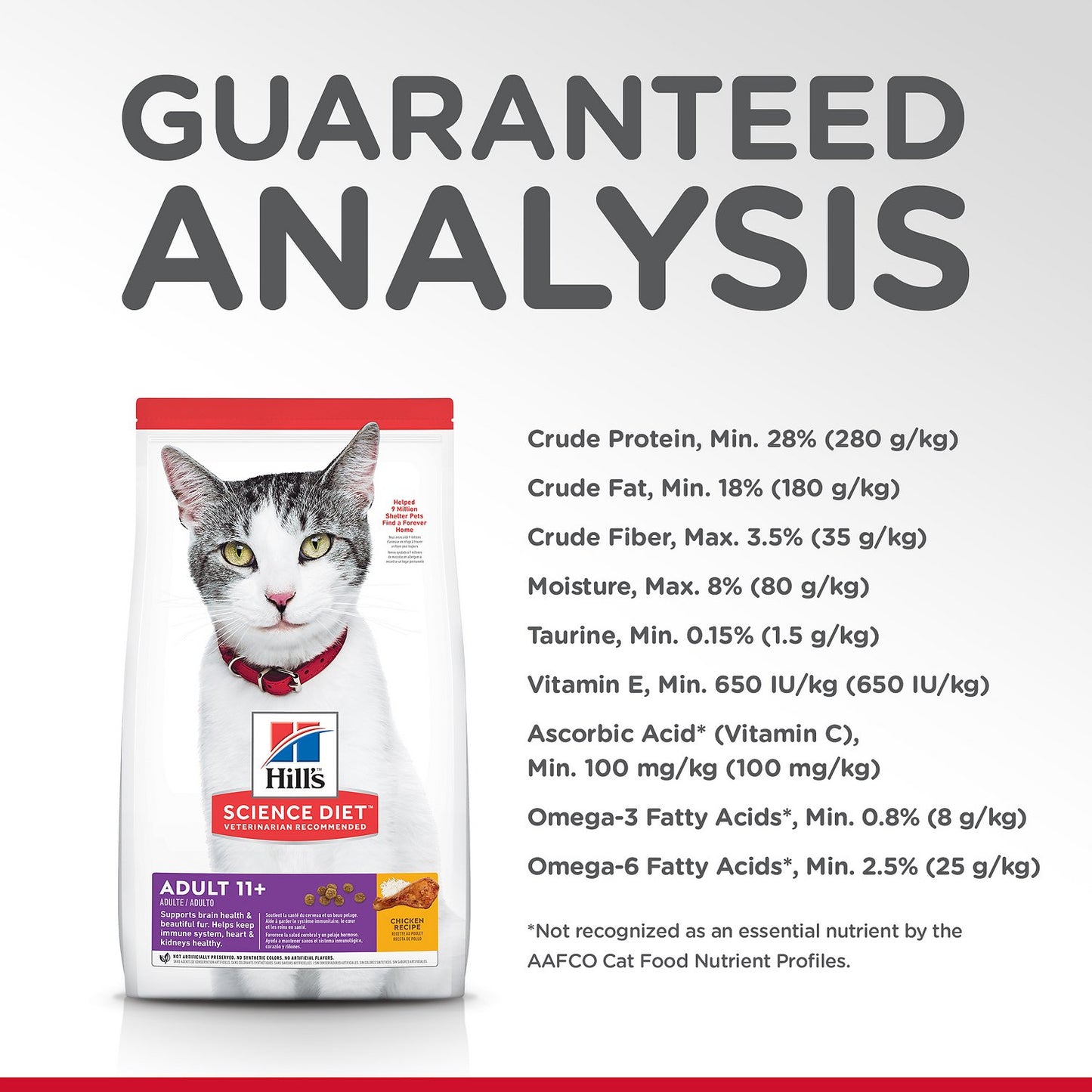Hills Science Diet Senior Adult 11+ Dry Cat Food 1.59Kg (3.5lbs)