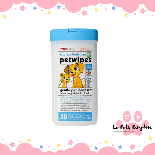Petkin Pet Wipes For Cats & Dogs 30ct