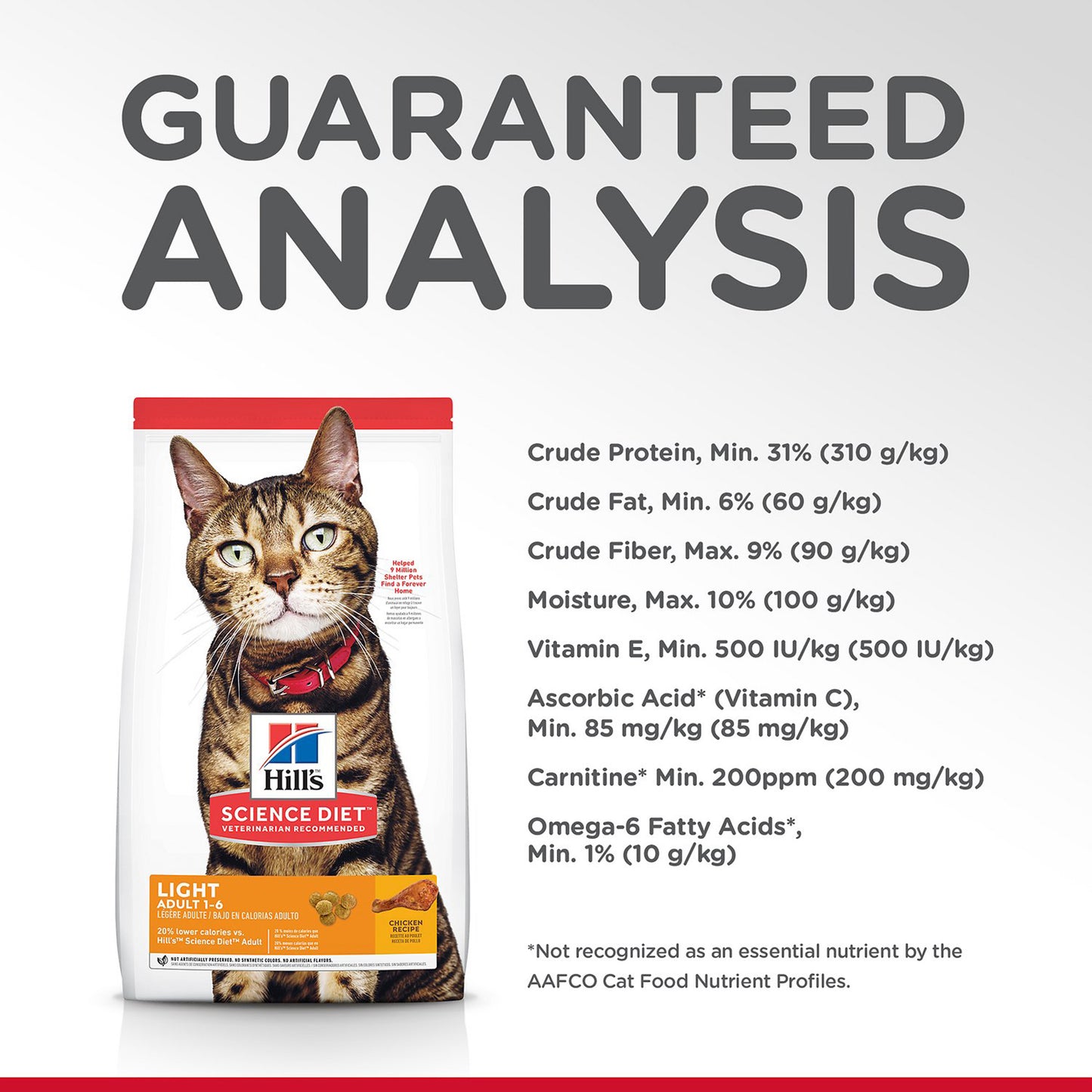 Hills Science Diet Adult Light Dry Cat Food 6kg