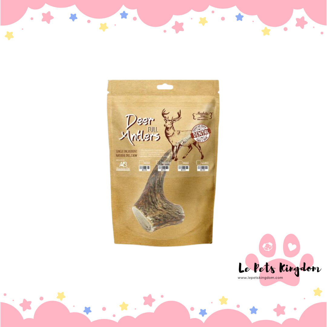 Absolute Bites Whole Deer Antlers Dental Chew