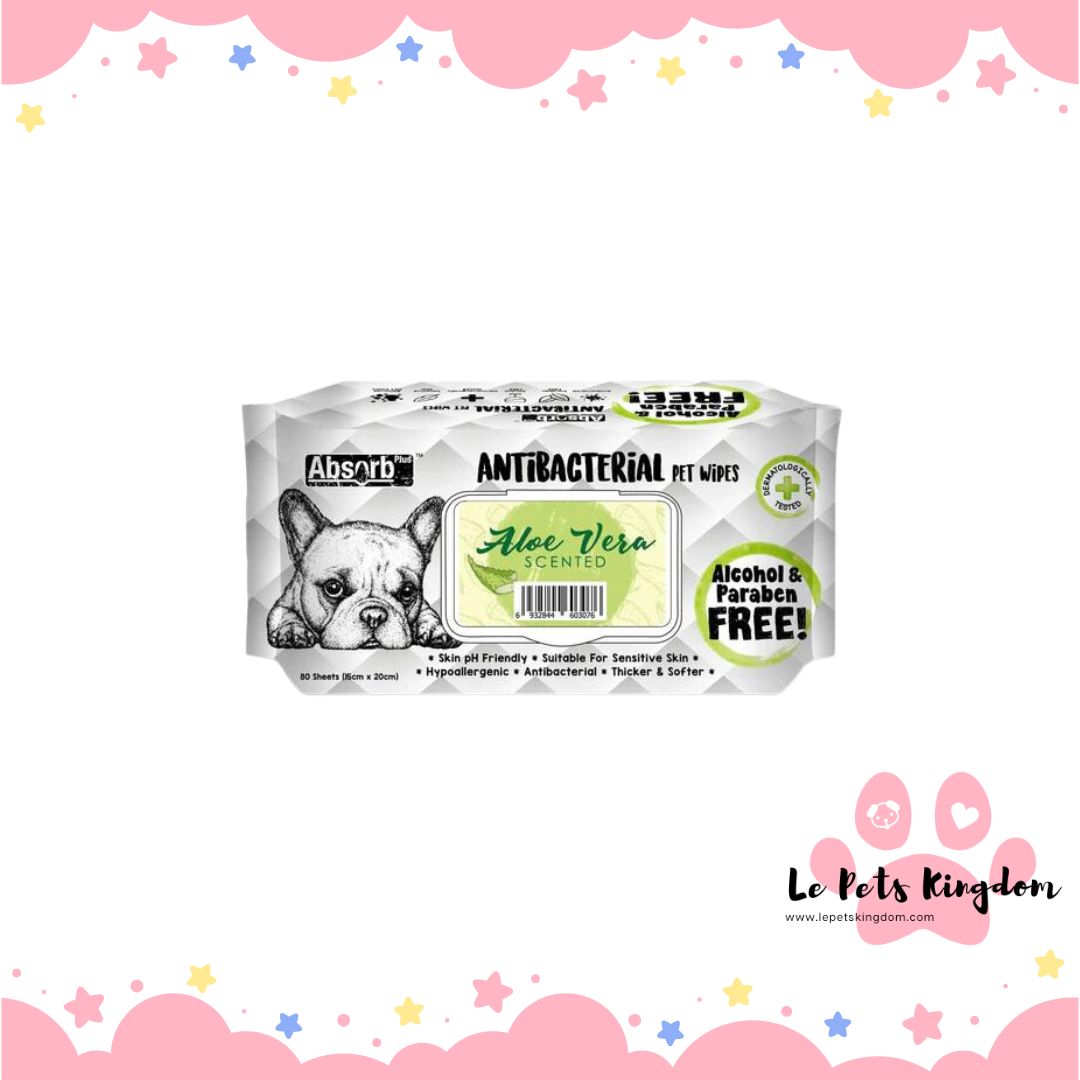 Absorb Plus Antibacterial Pet Wipes 80pcs